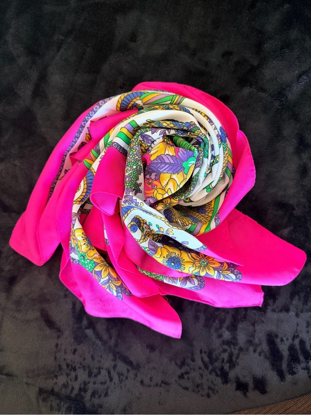 SCARF square colorful and elegant, floral print, quality polyester 31”x31”